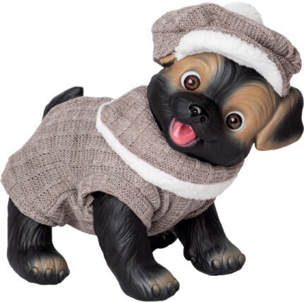 Perrito negro REBORN con pelele y gorrita